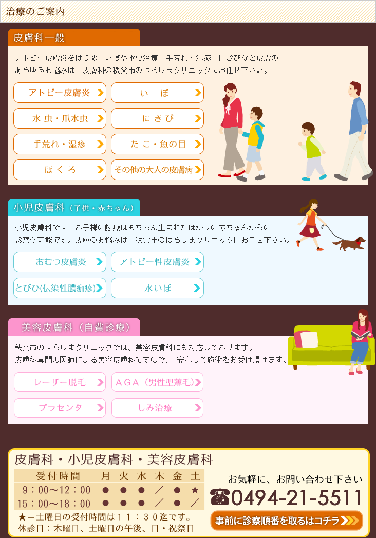 はらしまクリニックの治療のご案内